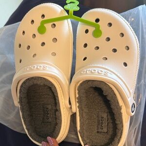 CROCS Kids Cozy Lined Slippers - Cream